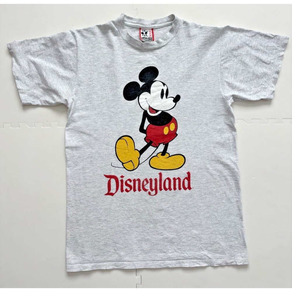 Vtg DISNEY T-Shirt  Mickey Mouse Disneyland Made In USA - Size M Gray